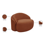 Caspian Chenille Fabric Upholstered Chair in Cognac
