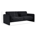 Sloan 86" Velvet Upholstered Sofa in Black