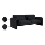 Sloan 86" Velvet Upholstered Sofa in Black