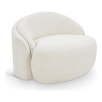 Caspian Chenille Fabric Upholstered Chair in Cream