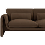 Sloan 86" Velvet Upholstered Sofa in Brown