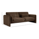 Sloan 86" Velvet Upholstered Sofa in Brown