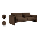 Sloan 86" Velvet Upholstered Sofa in Brown
