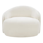 Caspian Chenille Fabric Upholstered Chair in Cream