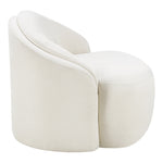 Caspian Chenille Fabric Upholstered Chair in Cream