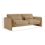 Sloan 86" Velvet Upholstered Sofa in Camel