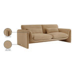 Sloan 86" Velvet Upholstered Sofa in Camel