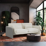Sloan 86" Velvet Upholstered Sofa in Cream