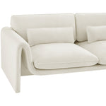 Sloan 86" Velvet Upholstered Sofa in Cream