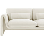 Sloan 86" Velvet Upholstered Sofa in Cream
