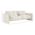 Sloan 86" Velvet Upholstered Sofa in Cream