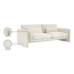Sloan 86" Velvet Upholstered Sofa in Cream