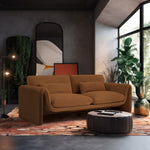 Sloan 86" Velvet Upholstered Sofa in Saddle