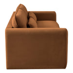 Sloan 86" Velvet Upholstered Sofa in Saddle