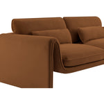 Sloan 86" Velvet Upholstered Sofa in Saddle