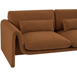 Sloan 86" Velvet Upholstered Sofa in Saddle