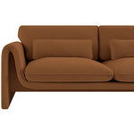 Sloan 86" Velvet Upholstered Sofa in Saddle