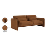 Sloan 86" Velvet Upholstered Sofa in Saddle