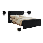 Sloan Velvet Upholstered King Bed (3 Boxes) in Black