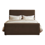 Sloan Velvet Upholstered King Bed (3 Boxes) in Brown