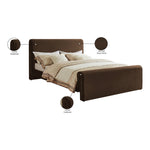 Sloan Velvet Upholstered King Bed (3 Boxes) in Brown