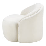 Caspian Chenille Fabric Upholstered Chair in Cream