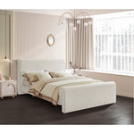 Sloan Velvet Upholstered King Bed (3 Boxes) in Cream