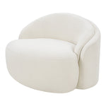 Caspian Chenille Fabric Upholstered Chair in Cream