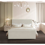 Sloan Velvet Upholstered King Bed (3 Boxes) in Cream