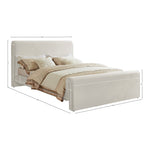 Sloan Velvet Upholstered King Bed (3 Boxes) in Cream