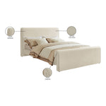 Sloan Velvet Upholstered King Bed (3 Boxes) in Cream