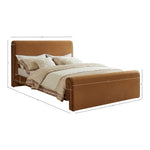 Sloan Velvet Upholstered King Bed (3 Boxes) in Saddle