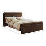 Sloan Velvet Upholstered Queen Bed (3 Boxes) in Brown