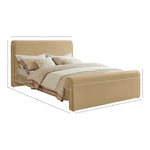 Sloan Velvet Upholstered Queen Bed (3 Boxes) in Camel