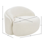 Caspian Chenille Fabric Upholstered Chair in Cream