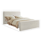 Sloan Velvet Upholstered Queen Bed (3 Boxes) in Cream