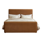 Sloan Velvet Upholstered Queen Bed (3 Boxes) in Saddle