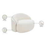 Caspian Chenille Fabric Upholstered Chair in Cream