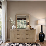 Astrid Solid Wood And Oak Veneer Mirror in Natural