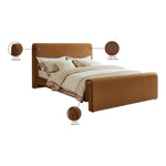 Sloan Velvet Upholstered Queen Bed (3 Boxes) in Saddle