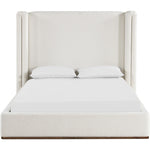 Solange Linen Textured Fabric Upholstered King Bed in Cream