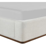 Solange Linen Textured Fabric Upholstered King Bed in Cream
