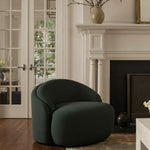 Caspian Chenille Fabric Upholstered Chair in Green