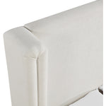 Solange Linen Textured Fabric Upholstered Queen Bed in Cream