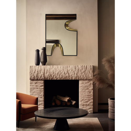 Soleil Gold Accent Mirror in Black