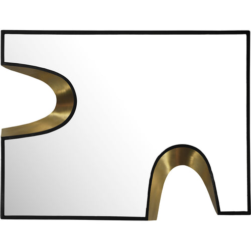 Soleil Gold Accent Mirror in Black