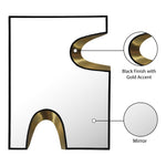 Soleil Gold Accent Mirror in Black