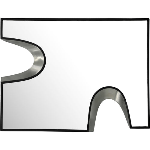 Soleil Silver Accent Mirror in Black