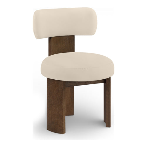 Atelier Vegan Leather Upholstered Dining Chair in Beige