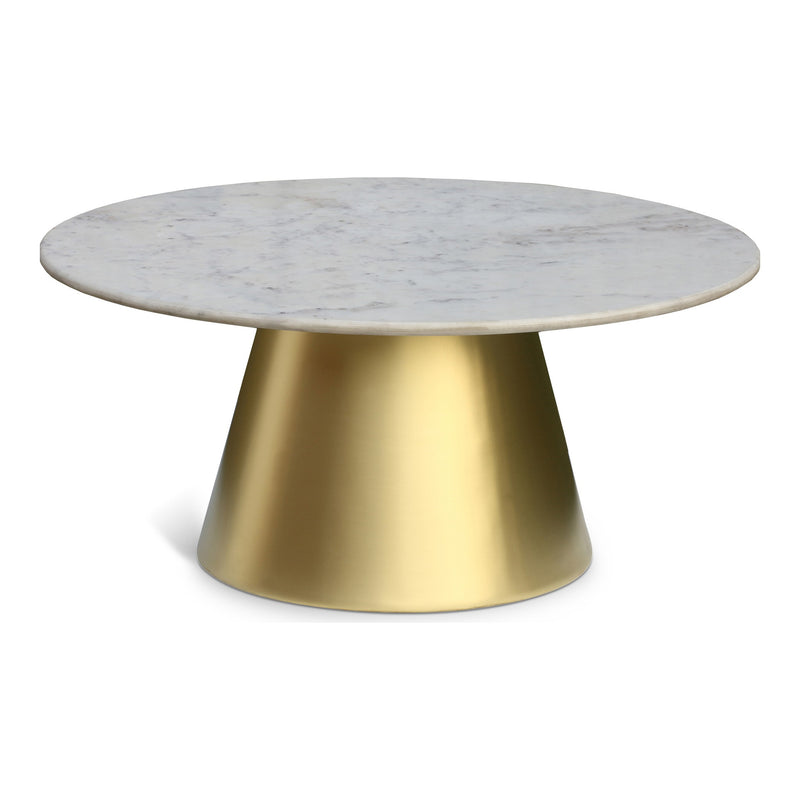Sorrento Marble Top And Metal Base Coffee Table in Gold